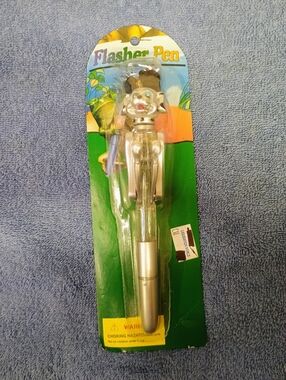 Flasher Pen Silver Novelty Character Pen